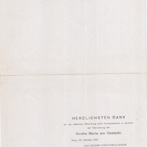 Konzertprogramm Maria am Gestade Wien 28. Oktober 1931
