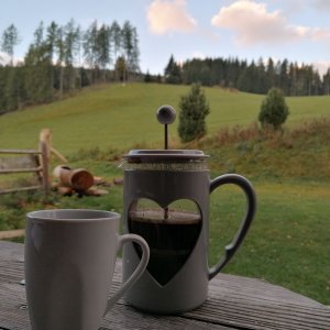 Kaffee vor der Hütte