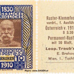 Reklamemarke/Vignette Kaiser Franz Josef - E. Brehovsky