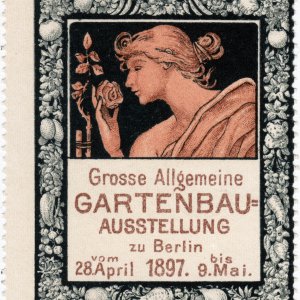 Reklamemarke Gartenbau Ausstellung Berlin 1897