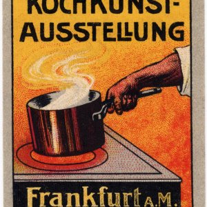 Reklamemarke Kochkunst Ausstellung Frankfurt 1911