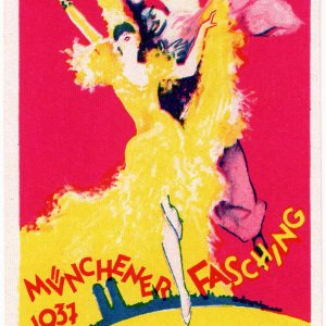 Reklamemarke Münchener Fasching 1937