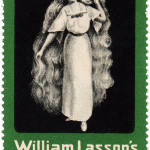Reklamemarke William Lasson's Haar-Tinktur
