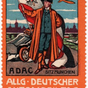 Reklamemarke ADAC Automobiltag Dresden 1912
