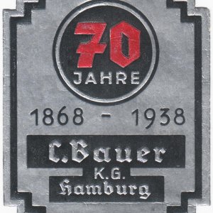 Reklamemarke C. Bauer K.G. Hamburg
