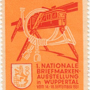 Reklamemarke Briefmarken-Ausstellung Wuppertal 1951