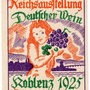 Reklamemarke Reichsausstellung Deutscher Wein Koblenz 1925