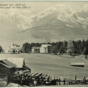 Luftkurort Igls (870 m), Neues Kurhaus gegen die Saile (2405 m)