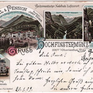 Hotel & Pension Hochfinstermünz um 1909