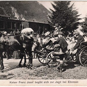 Kaiser Franz Joseph begibt sich zur Jagd bei Ebensee 1909