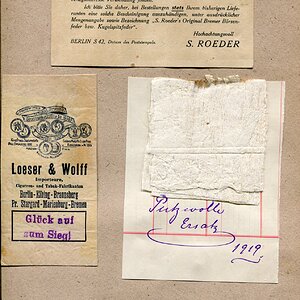 Etiketten und Probesammlung 1915-1919
