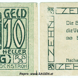 Notgeld der Gemeinde Wolfsegg 10 Heller