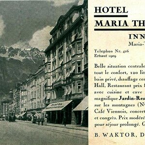 Innsbruck 1930, Maria-Theresien-Straße, Hotel Maria Theresia