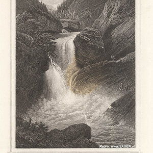 Strumbodingfall Innerstoder (Stromboding-Wasserfall) um 1860