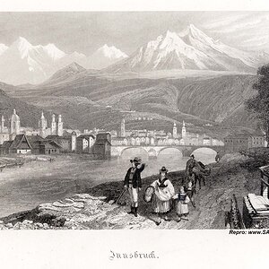 Innsbruck Stahlstich um1870