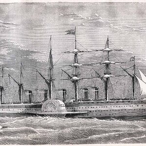 Segeldampfer "Great Eastern" während der Legung das atlantischen Kabels