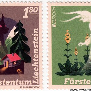 Briefmarken Liechtenstein: Der Tälibudel, Die weisse Frau