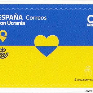 Briefmarke Spanien Solidarität mit der Ukraine