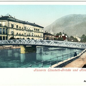 Ischl, Kaiserin Elisabeth-Brücke und Hotel Elisabeth