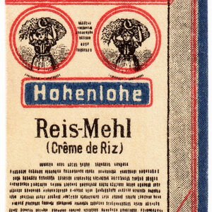 Reklamemarke Hohenlohe Reis-Mehl