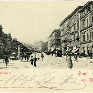 Wien Bellariastraße mit Pferdestraßenbahn