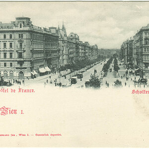 Wien Hotel de France und Schottenring um 1900