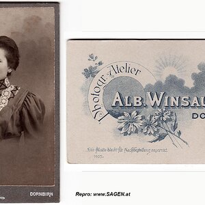 CdV Damenporträt Atelier Albert Winsauer, Dornbirn 1905