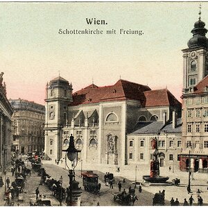 Wien Schottenkirche mit Freyung um 1910