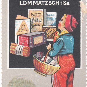 Reklamemarke Lommatzscher Biscuitfabrik