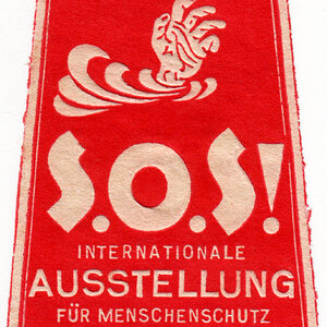 Reklamemarke S.O.S! internationale  Ausstellung für Menschenschutz