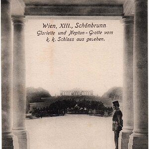 Wien Schloss Schönbrunn, Gloriette und Neptun-Grotte um 1910
