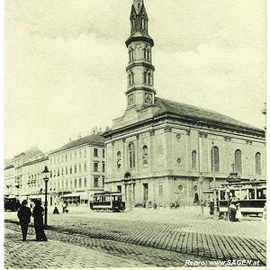 Wien Praterstern mit Nepomuk-Kirche