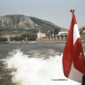 Hainburg Blick von der Donau 1971