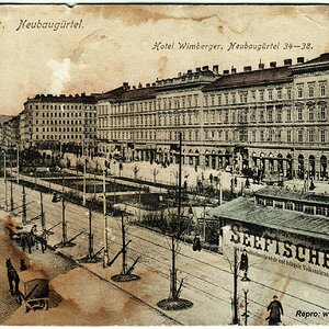 Wien VII, Neubaugürtel mit Hotel Wimberger