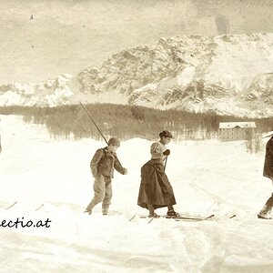 Skiläufer Cortina d'Ampezzo 1902