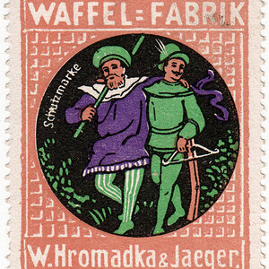 Reklamemarke I. Wiener Waffel-Fabrik Hromadka & Jaeger