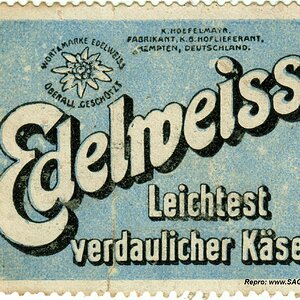 Reklamemarke Edelweiss Käse