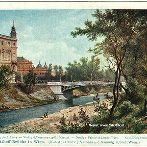 Wien, Tegetthoffbrücke Künstlerkarte