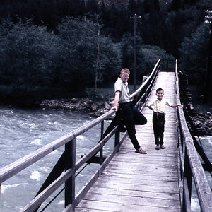 Fußgängerbrücke über die Isel in Huben, Osttirol