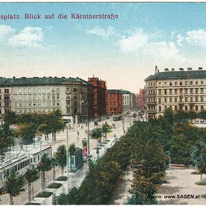 Wien, Karlsplatz. Blick auf die Kärntner Straße
