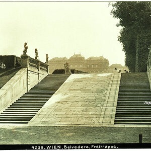 Wien, Belvedere, Freitreppe, Bruno Reiffenstein um 1910