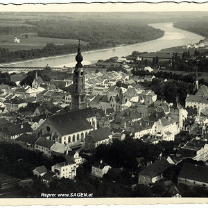 Blick auf Braunau um 1940
