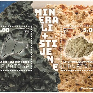 Briefmarkenblock Mineralien und Steine, Kroatien 2020