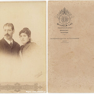 Porträt eines Ehepaares, Photograph Wilhelm Lau, Bregenz 1895