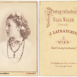 Damenporträt Glas Salon J. Lafranchini, Wien um 1870