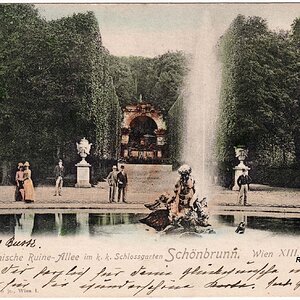 Wien, Römische Ruine - Allee im k. k. Schlossgarten Schönbrunn