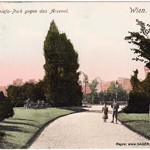 Wien, Maria Josefa-Park (Schweizergarten) gegen das Arsenal