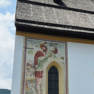 Terfens Pfarrkirche Fresko hl. Christophorus