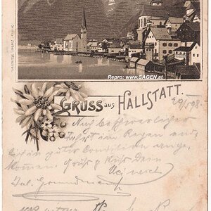 Hallstatt Lithografie 1898
