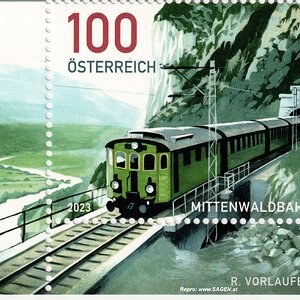 Briefmarke Mittenwaldbahn, Schönes Österreich, 2023